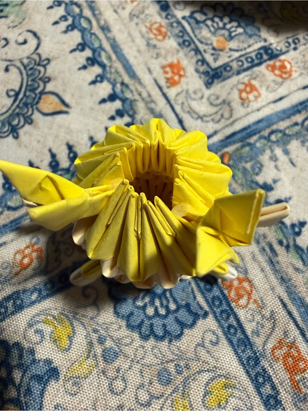 Preloved: 3D origami figure crafted using modular paper folding techniques.